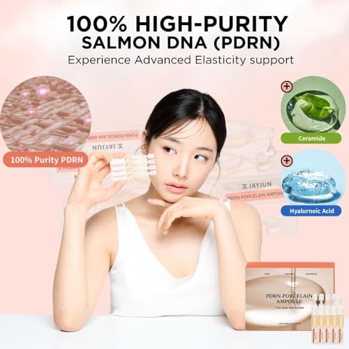 Salmon PDRN Ampoules with Hyaluronic Acid & Ceramide - Hydrating Skin Care, 30 Single-Use Vials