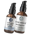 Foxbrim Naturals Radiant Skincare Duo: Peptide Collagen Serum & Ocean Mineral Moisturizer
