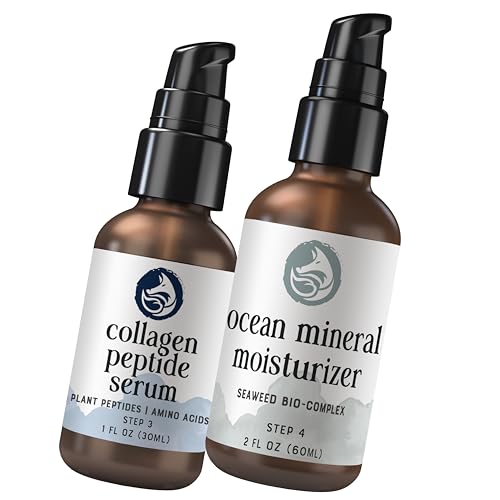Foxbrim Naturals Radiant Skincare Duo: Peptide Collagen Serum & Ocean Mineral Moisturizer