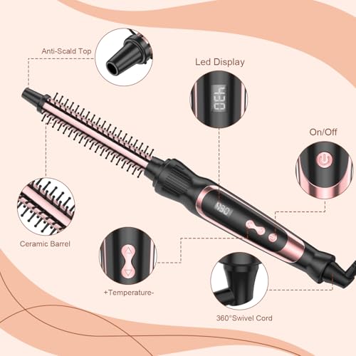 Rose Gold 1/2 Inch Heated Curling Brush for Effortless Blowouts