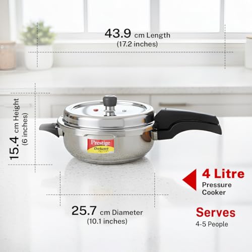 Senior 4L Stainless Steel Pressure Cooker with Safety & Induction Base