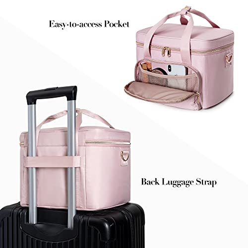 Prokva Pink Large Makeup Bag & Travel Cosmetic Organizer