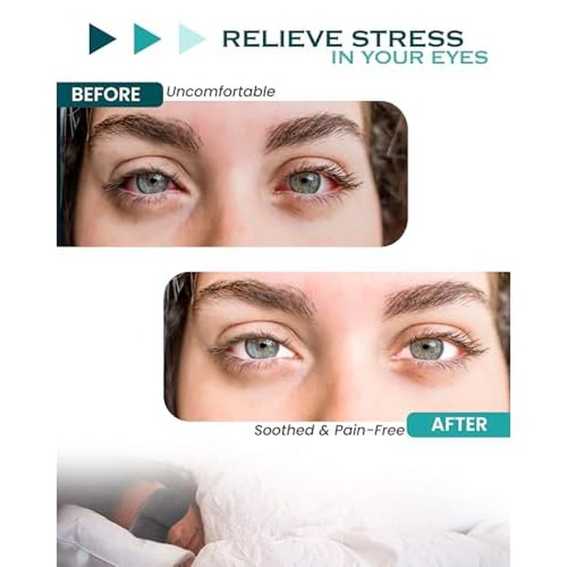 Microwavable Heated Eye Mask for Dry Eyes - Warm Eye Compress with Soft Fleece, Cleaned Wheat & Elasticated Strap - Relaxing Hot Eye Compress for Headaches, Sinus, Sore Cheeks, Tension