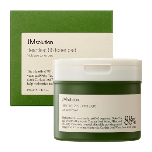 JMsolution Heartleaf 88 Moisture Toner Pad - Soothing & Hydrating Face Pads for Sensitive Skin, Daily Calming Texture Care, Gentle Exfoliation, Korean Skin Care (70 Pads)