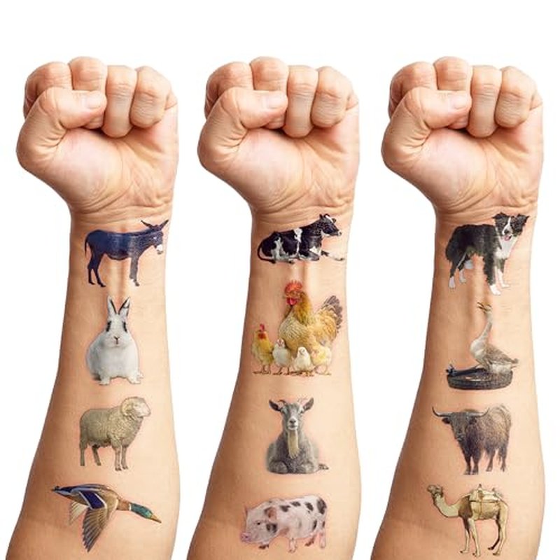 103 PCS Farm Animals Birthday Party Decorations Favors Supplies Barnyard Farm Pig Horse Sheep Ox Cow Farmhouse Temporary Tattoos Stickers Girls Boys Classroom School Prizes Reward