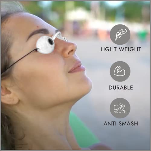 Super Sunnies UV Eye Protection, FDA Compliant Eyeshields, Tanning Bed Goggles, Red Light Theraphy Glasses with Clear Case