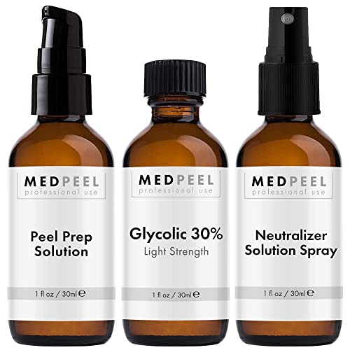 MedPeel Glycolic Acid 30% Chemical Peel at Home Kit ? Includes Peel, Prep & Neutralizer ? Light Strength Chemical Peel for Fine Lines, Wrinkles & Radiant Skin ? Suitable for All Skin Tones