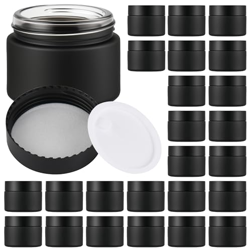 Frosted Black Glass Cosmetic Jars with Airtight Lids - 2oz (Variation of THIS listing)