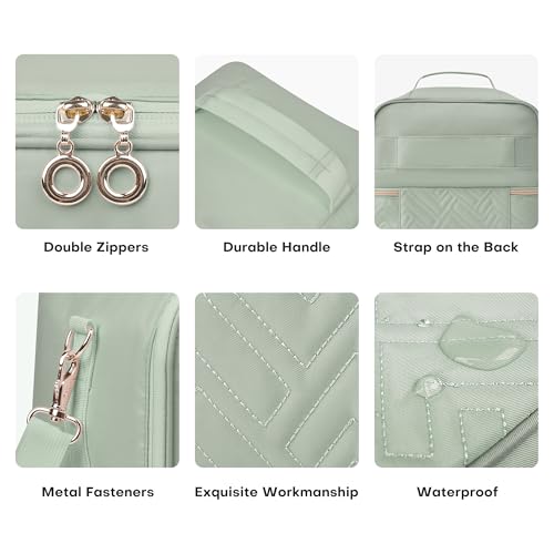 Leudes Nail Bag Organizer Case for 42 Bottles & Gel Lamp - Sage Green