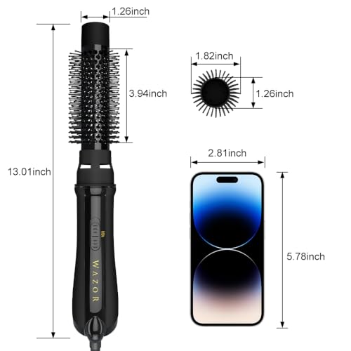 Wazor 4-in-1 Hot Air Brush Dryer Volumizer - Lightweight Ceramic Titanium Styler