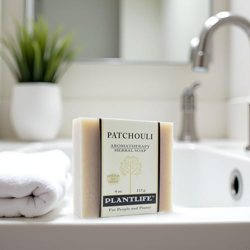 Plantlife Patchouli 6-pack Bar Soap - Moisturizing and Soothing Soap for Your Skin - Hand Crafted Using Plant-Based Ingredients - Made in California 4oz Bar