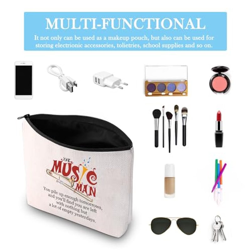 GJTIM Musical Merchandise Gift Zipper Pouch Musical Theater Makeup Bag Gift For Musical Lover Gift(Music Bag)