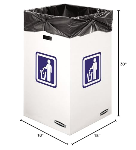 Large 42-Gallon Cardboard Waste & Recycling Containers 10-Pack by Bankers Box