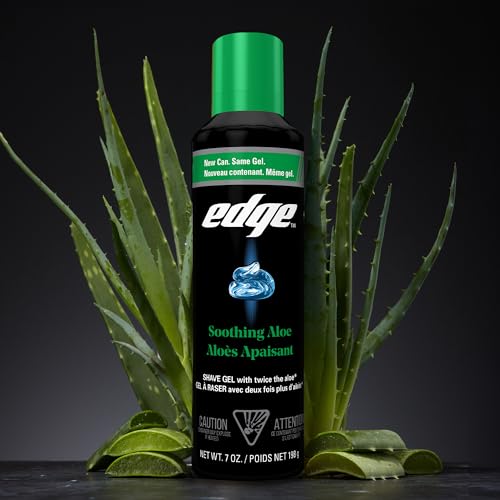 Edge Soothing Aloe Shaving Gel for Men 7 oz - Cooling & Moisturizing, 6 Pack