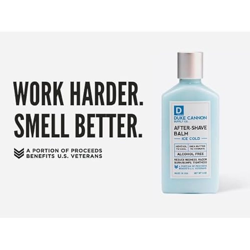 Duke Cannon Supply Co. - Ice Cold Cooling Effect After-Shave Balm, (6 oz) Closes Pores and Soothes Skins to Prevent Irritation (6 oz.)