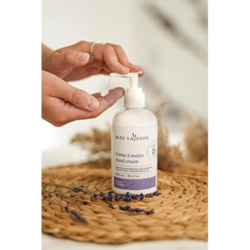 Bleu Lavande ? Natural Lavender Hand Cream ? Made with Certified Premium & 100% Pure True Lavender Essential Oil ? Non-greasy ? Soothing, Cruelty-free and Vegan ? No Artificial Fragrances - 8.4 Fl Oz