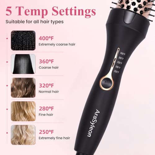 AraSyleon 1.5-Inch Negative Ion Thermal Round Hair Brush for Blowouts