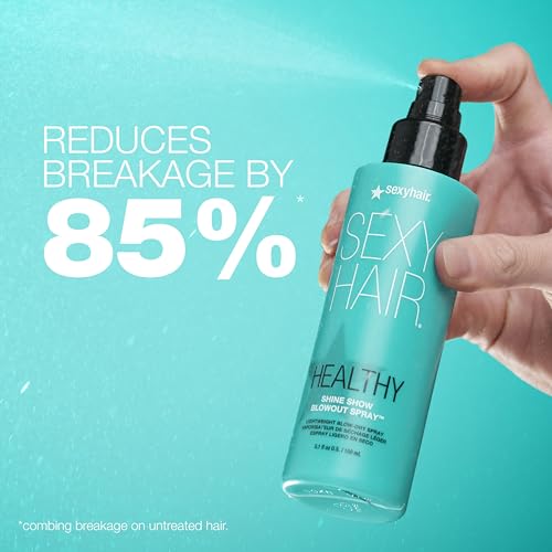 SexyHair Healthy Shine Show Blowout Spray, 5.1 oz | Nourishes Dry Hair | Provides Added Moisture | Sealing Hair Cuticle
