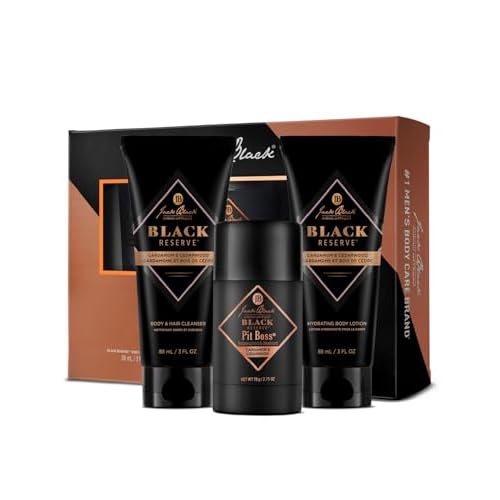 Jack Black Body Collection Set for Men - Mens Body Wash, Pit Boss Men's Deodorant, Body Lotion, Grooming Kit