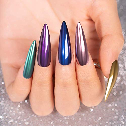 Beetles Chrome Nail Powder+2PCS 15ml Black White Color Gel Polish+2PCS 15ml No Wipe Base Top Coat