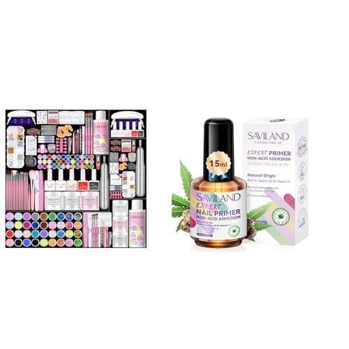SAVILAND Acrylic Nail Kit with Drill with 2024 Nail Primer No Lift