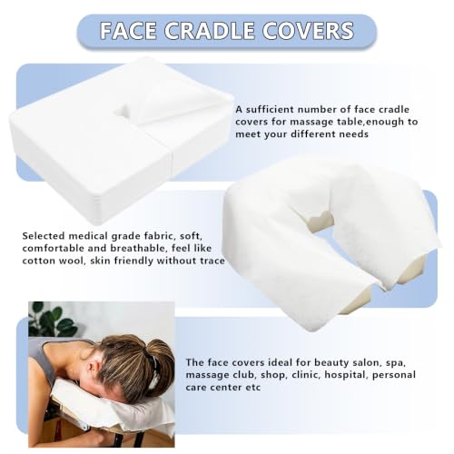 300PCS Disposable Face Cradle Covers - Soft, Non-Sticking, Medical-Grade for Massage Tables & Chairs
