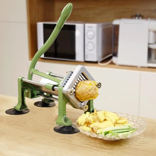 French Fry Cutter 3/8, 1/4 & 1/2 Inch Blade Stainless Steel Potato Slicer Manual