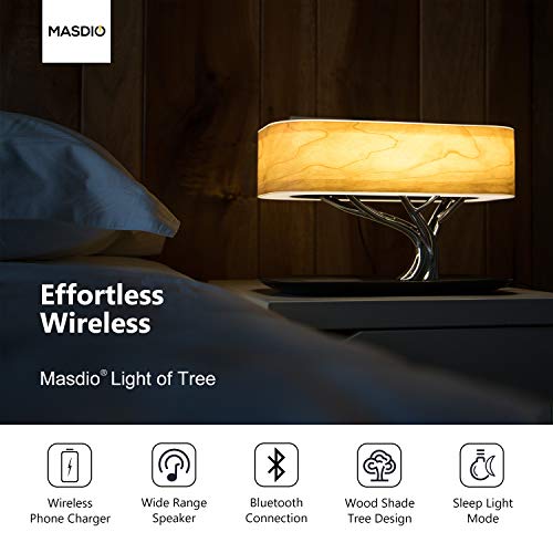 Masdio Light of Tree Bedside Lamp with Bluetooth Speaker & Wireless Charger – Variation: Light of Tree(Plus)