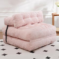 Corduroy Folding Sofa Bed Chair - Pink, Single Variation