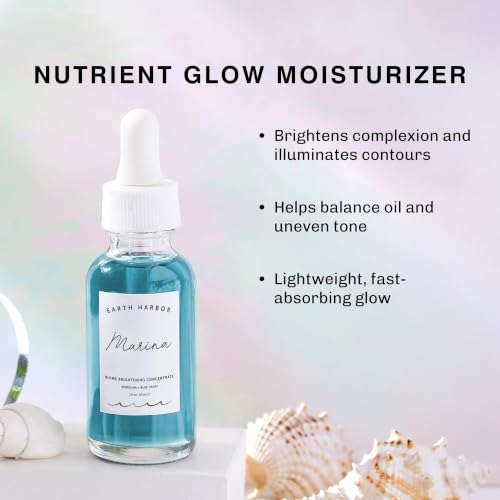 Earth Harbor Marina Biome Facial Serum 1 Fl Oz - Squalane & Blue Tansy, Hydrating & Glow-Boosting