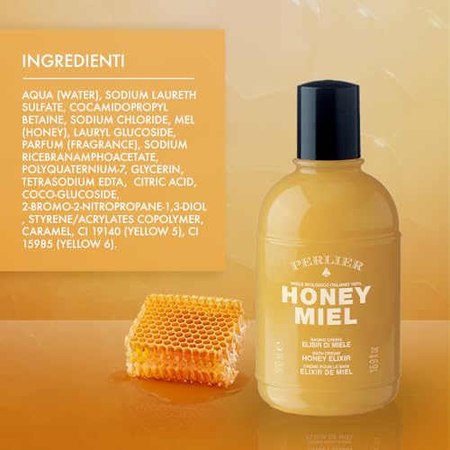 Honey Bath Cream with Elixir - 500ml Italian Made Natural Skin Care
