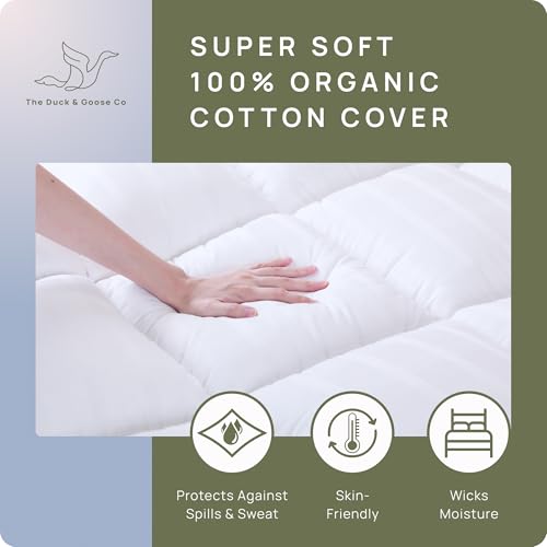 Queen Cotton Mattress Topper - White Plush 1200 GSM Extra Thick Pillow Top