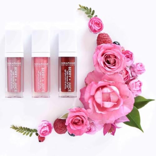 Vegan Lip Gloss - Berry + Juice Tinted Lip Gel with Shea & Fruit Extracts - Rose Currant