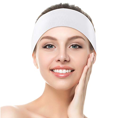 Disposable Headbands for Facials Spa Hair Bands - White 90 Pack