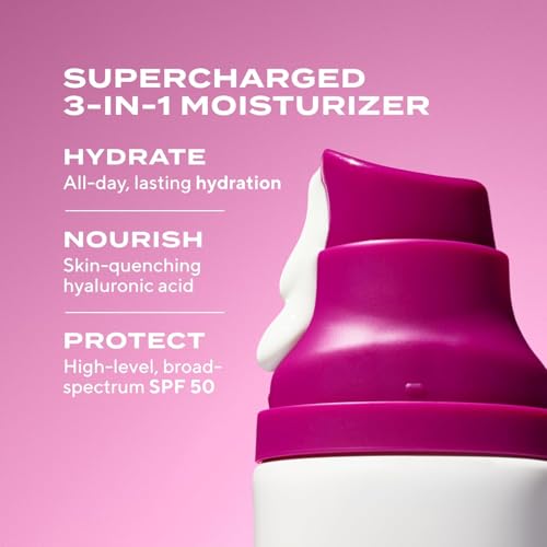 Hydrating SPF 50 Face Moisturizer with Hyaluronic Acid - Lightweight & Nourishing