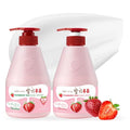 WELCOS Kwailnara Strawberry Milk Body Lotion & Body Wash Set ? Moisturizing & Revitalizing Korean Skincare Bundle with Strawberry Extract, 560g / 19.75oz Each