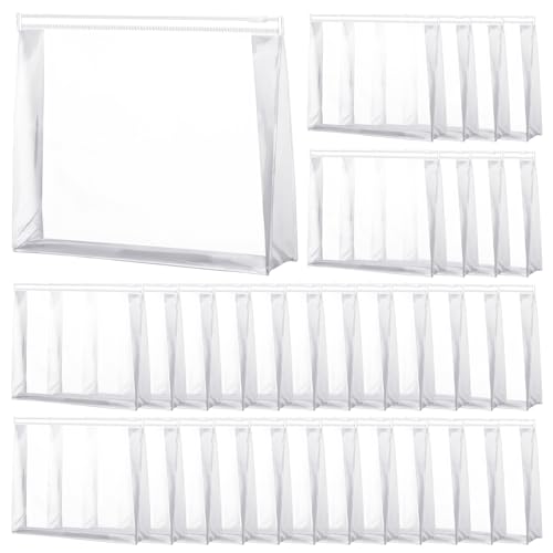 Xuniea 50 Pcs Mini Clear Makeup Bag Small Clear Zipper Pouch Travel Plastic Cosmetic Organizer Waterproof for Toiletries Swimsuit Bikini Bathing Suit(11.81'',Transparent)