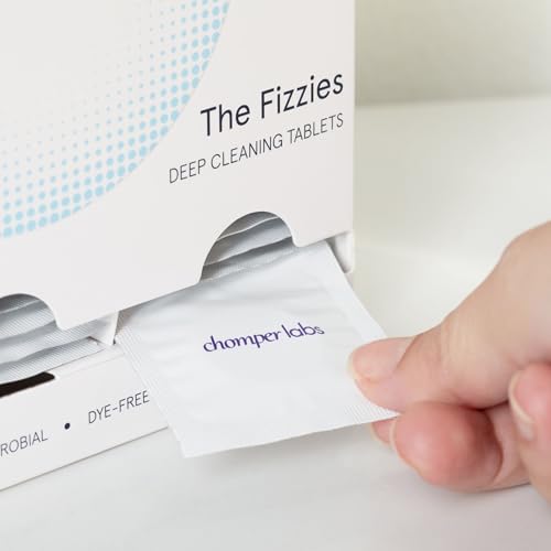 Chomper Labs Fizzies Dental Appliance Cleaning Tablets - Enzyme & Tea Tree Oil, Dye-Free, 60 Tablets