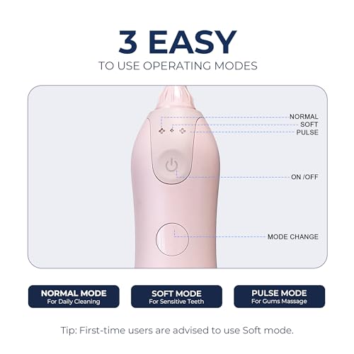 Portable Water Flosser with 11oz Tank IPX8 Waterproof Pink & 5 Tips