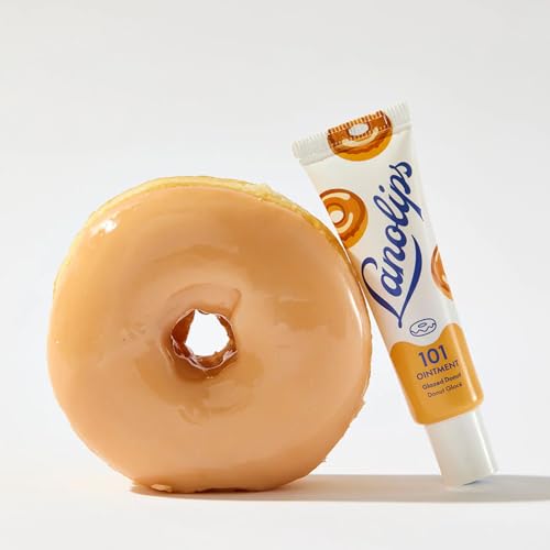 Lanolips Glazed Donut & Coconut Duo - 101 Ointment Glazed Donut (0.52 oz) & 101 Ointment Coconutter (0.35 oz) for Hydrated, Healthy Lips, Cuticles & More