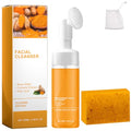 Turmeric Wash and Care Two Piece Set, Tuemeric Facial Cleanser & Turmeric Soap Combo, Turmeric Cleansing Mousse,For All Skin Types £¨1PCS Turmeric Wash+1PCS Turmeric Soap£©