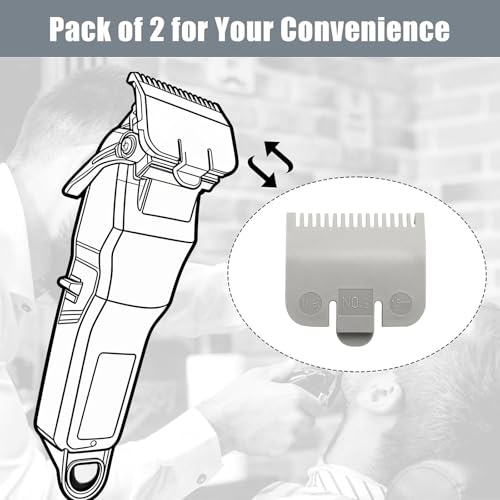 Guard Replacement for Wahl Clipper Guards Set Hair Clipper and Trimmer, Clipper Guide Comb #3137-101 - Grey #1/2-1/16" (1.5mm) (2 Pack)