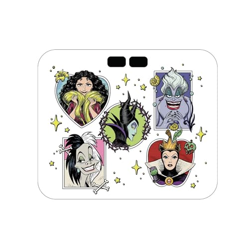 Impressions Vanity Villains Highlight LED Makeup Mirror, 90 Degree Tilts Travel Vanity Mirror with Detachable Base, Adjustable Brightness, Soft Touch Sensor, and Artwork Design
