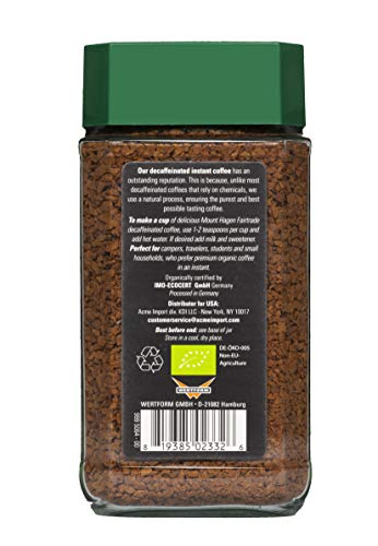 Decaf Coffee Pack of 6 - Organic Arabica Freeze-Dried 3.53oz Jars - Naturally Decaffeinated