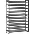 10 Tier Metal Shoe Rack - Black Shoe Organizer for Garage, Entryway, Closet