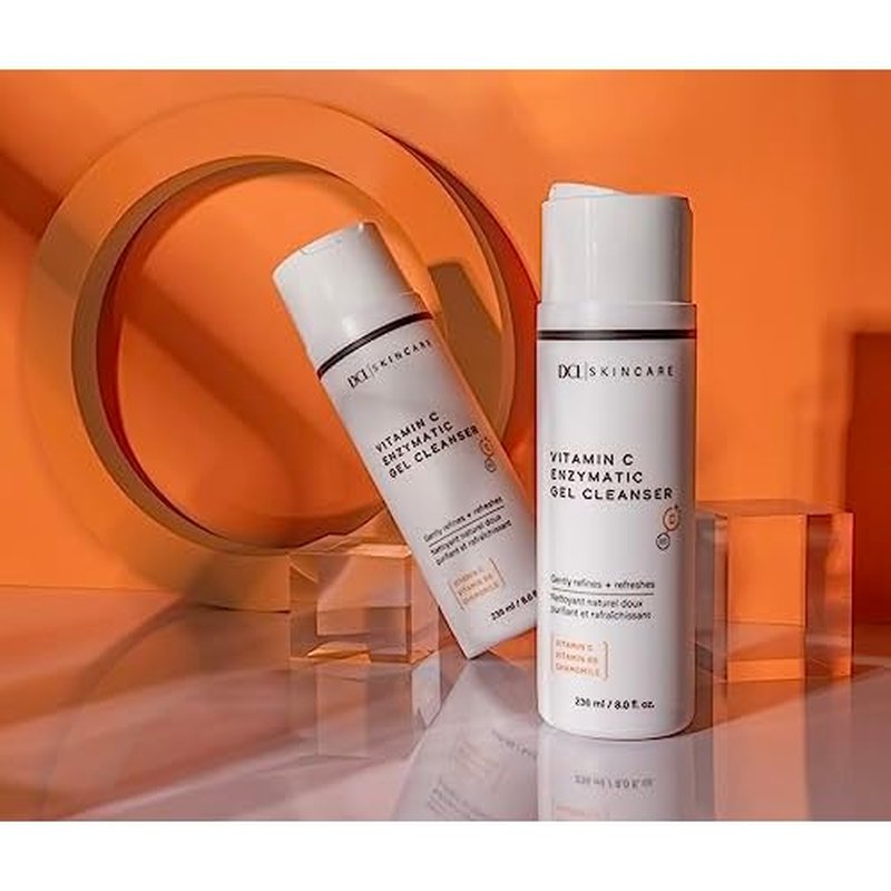 DCL Skincare Vitamin C Enzymatic Gel Cleanser with Sugar Fruit Enzymes & Vitamins C/B5, 8.0 Fl oz