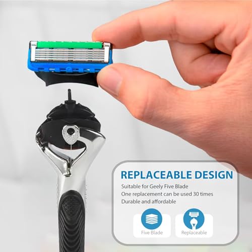 Replace Handle Compatible with Gillette Fusion5 Razors for Men, Comfort Glide Razor Handle Non-slip Ergonomic Handles, Only the handle(1 Pack Black)