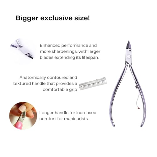 Professional Cuticle Nipper Mundial 772 PR - Brazilian Manicure Quality Long Handle Stainless Steel Trimmer Cutter for Fingernails and Toenails (Pack of 2)