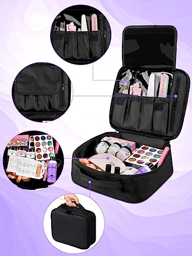 Quaferen Black Acrylic Nail Kit for Beginners with 81 Pieces & Gift Organizer