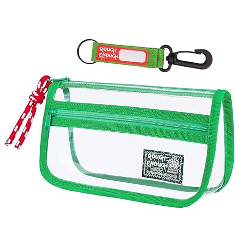 Rough Enough TSA Approved Clear Toiletry Bag Travel Makeup Case Green